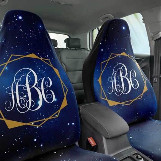Monogram Car Seat Covers | Personalized Monogram Car Front Seat Cover | Custom Monogram Front Car Cover Gift | Monogram Car Seat Cover