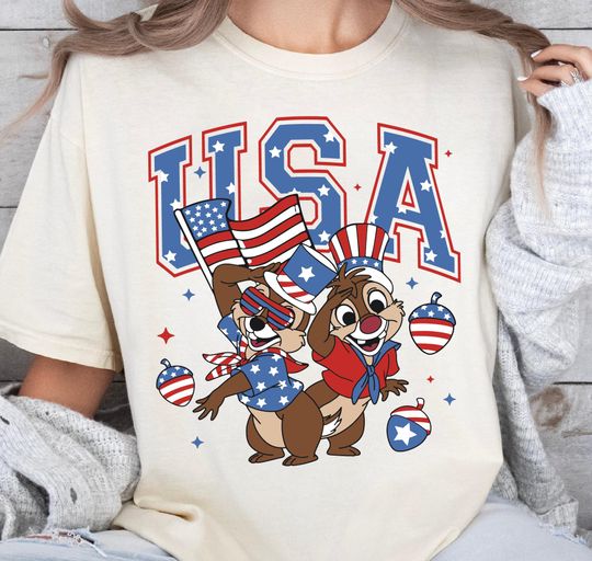 4th of July Disney Chip and Dale Shirt, Chip n Dale 4th of July Tee, Disney American Flag Shirt, Disneyworld Family Independence Day Tee
