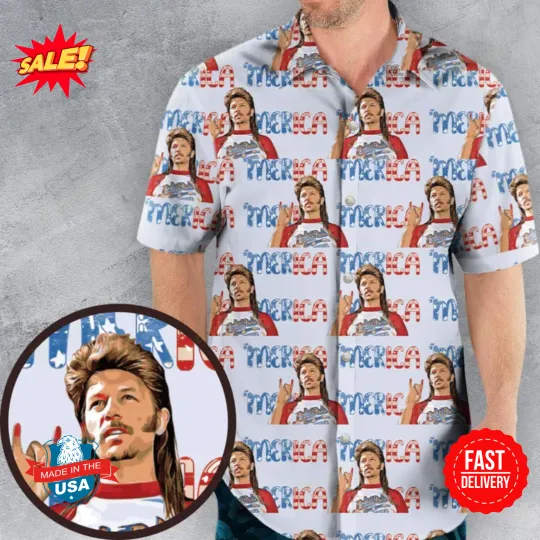 Joe Dirt 'Merica 4th Of July Pattern Hawaiian Shirt