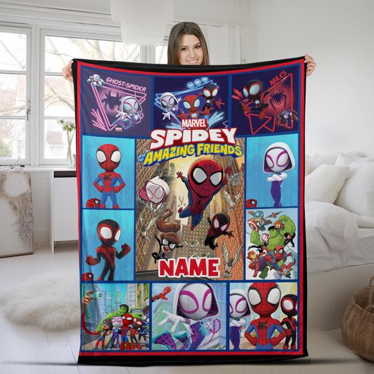 Personalized Spidey and His Amazing Friends Blanket Amazing Friends Fleece Blanket Spiderman Birthday Blanket Spiderman Blanket