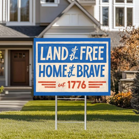4th of July Patriotic Yard Sign Decor