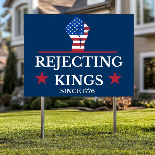 1776 Anti-Authoritarian Yard Sign, Pro-Democracy July 4th Decor