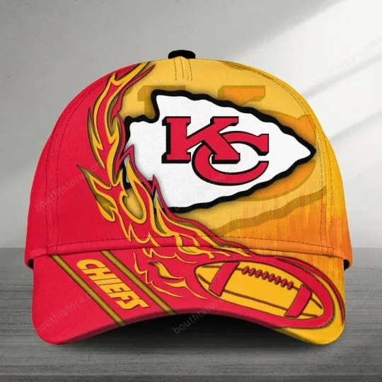 Kansas City Chiefs Blazing Gridiron Flame Hat - Fire Style N.F.L Fan Cap Gift