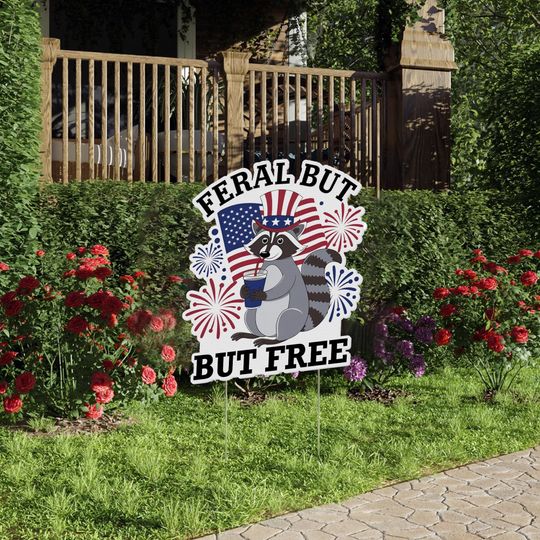 Patriotic Yard Sign, 4th of July Decoration, Independence Day Flag Decor