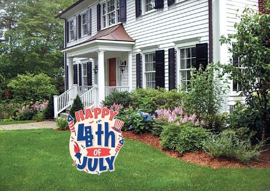 Happy 4th of July Independence Day USA Red White and Blue United States Of America Established 1776 Decoration Themed Party Yard Sign