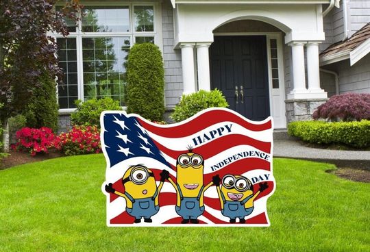 4th of July Party Decor, Independence Day Cutouts, 4th of July Outdoor Dcor, Party Dcor, Cartoon Cutouts, USA Yard Signs,