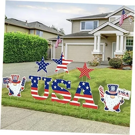 Memorial Day Yard Sign Decorations-4th of July Decorations Outdoor