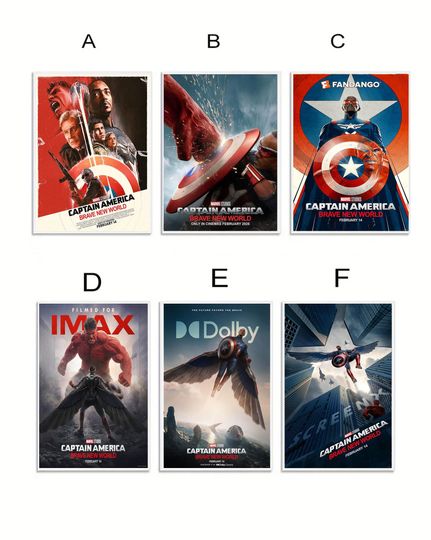 Captain America Brave New World 2025 Premium Matte Vertical Poster