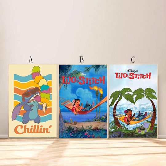 Lilo & Stitch Movie Poster For Living Room Bedroom Decor (Frame is not included!!)