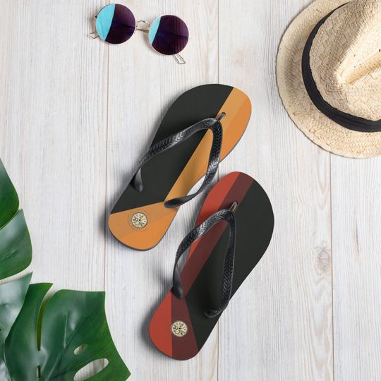 Discover Retro Flip-Flops, vintage pattern flip flops, holiday pool flip flops, travel flip flops, mothers day gift