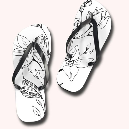 Daffodil Flower March Birth Flower Gift Flip Flops March Girl Gift  flip flop for her birthday party favor flower sandal