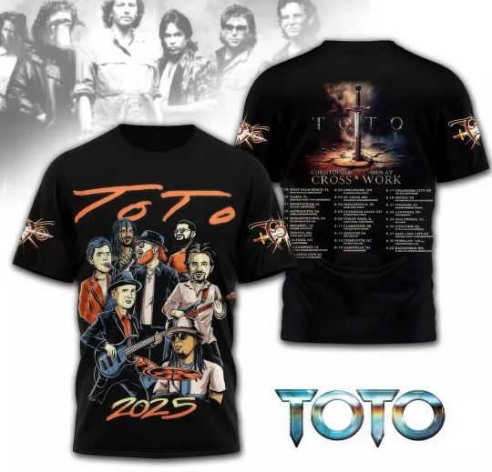 TOTO Band The Dogz Of Oz World Tour 2025 3D T shirt