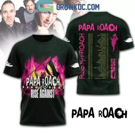 Papa Roach Rise Against 2025 Tour T-Shirt For Men Women