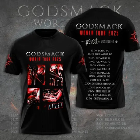 Godsmack World Tour 2025 3D Tshirt
