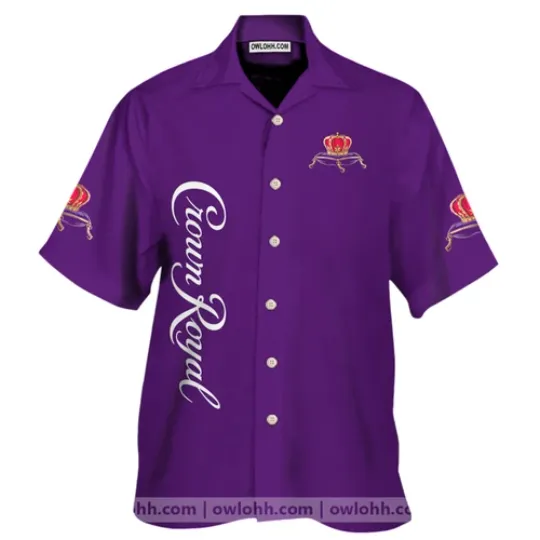 Crown Royal Hawaiian Shirt Aloha Summer Beach Button Down For Men