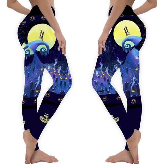 Nightmare Before Christmas Hoodie And Leggging, Jack Skellington Hoodie, Jack And Sally Shirt For Women Men, Disney Movie Gym Leggings