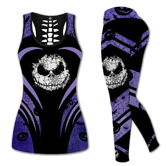 The Nightmare Before Christmas Jack Skellington Disney Hollow Tank Top Legging Set, Disney Hollow Tank Top, Disney Leggings
