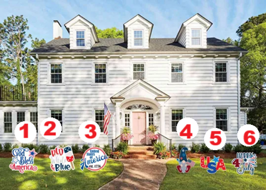Happy 4th of July, USA, Red White and Blue Popsicle, God Bless America, Gnome, United States Of America Established 1776 Yard Sign Cut Outs