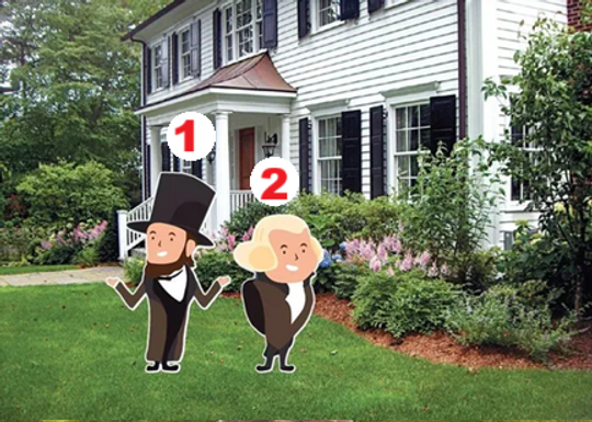 Patriotic Presidents Day Yard Sign: Abe Lincoln & George Washington