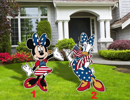 4th of July Minnie and Daisy Cutouts, Independence Day Decor, Minnie Cutouts,   4th of July Cutouts, Yarde Sign, 4th of July Decor