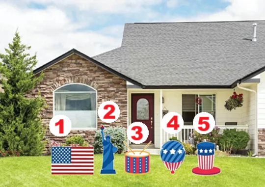 Independence Day Yard Sign - Statue of Liberty & American Hat Decor