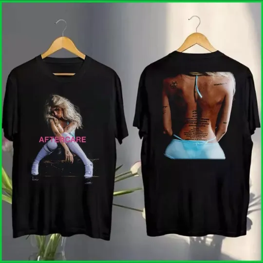 Nessa Barrett Aftercare Album Cover Black Double Sided T-Shirt