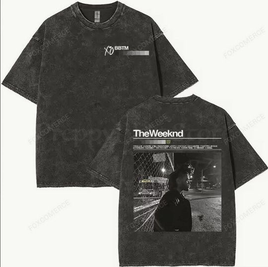 Weeknds Album Cover Tee  Vintage Washed R&B T-Shirt, Retro Streetwear Unisex