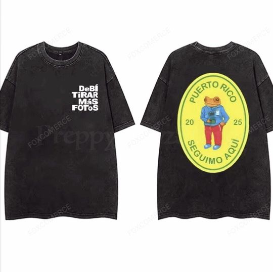 Vintage Washed Bad Bunny "EL MaL aM0R" DTMF T-Shirt  Men's Streetwear Tee 2025