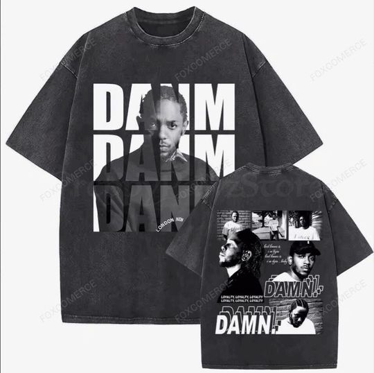 Kendrick Lamar DAMN Shirt  Vintage Washed Double Print Rap Tee, Unisex Streetwear