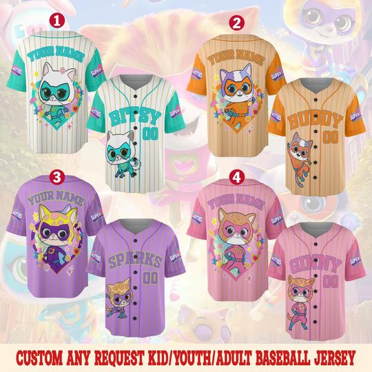 Custom Super Kitties Women Baseball Jersey/Super Kitties Matching Baseball Jersey/WDW 2025 Trip/Disneyland Cats Baseball Jersey Shirt