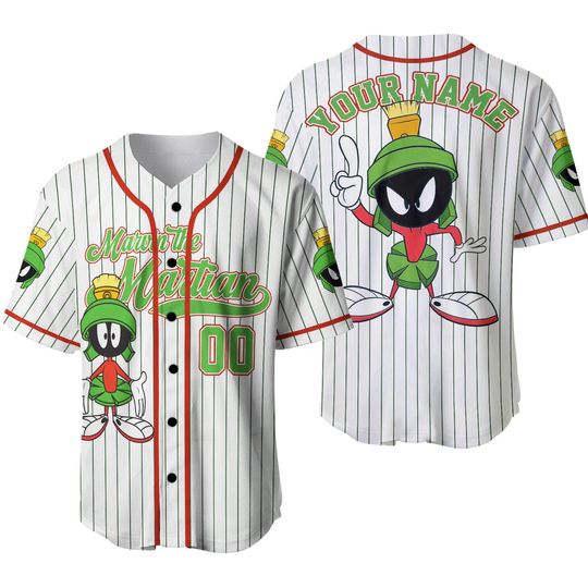 Personalized Marvin The Martian Baseball Jersey, Custom Marvin The Martian Jersey Shirt, Baseball Jersey Teams