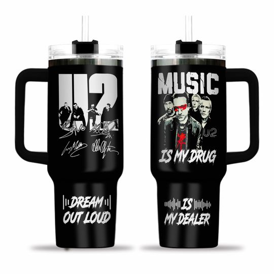 U2 Tumbler, U2 Tour Tumbler 40oz, U2 Band Album Tumbler Cup