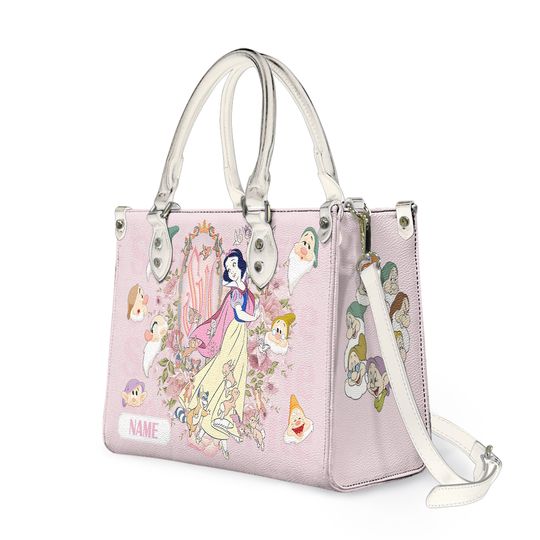 Personalized Snow White and the Seven Dwarfs Leather Handbag Lovers Gift