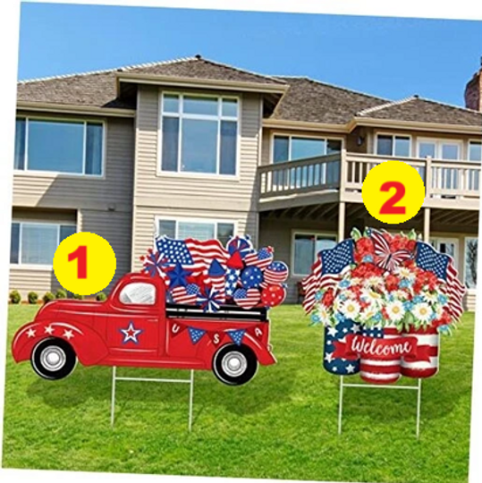 4th of July Patriotic Yard Sign Decor