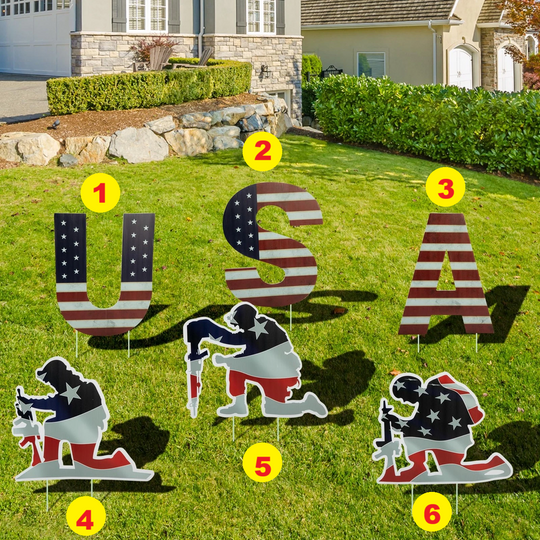 Yard Signs Decorations - 4th of July & Memorial Day Decor