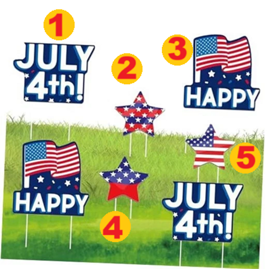 4th of July Yard Signs Memorial Day Decor, Independence Day