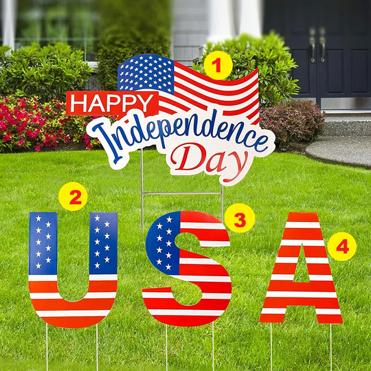 4th of July Yard Signs, Outdoor Decor