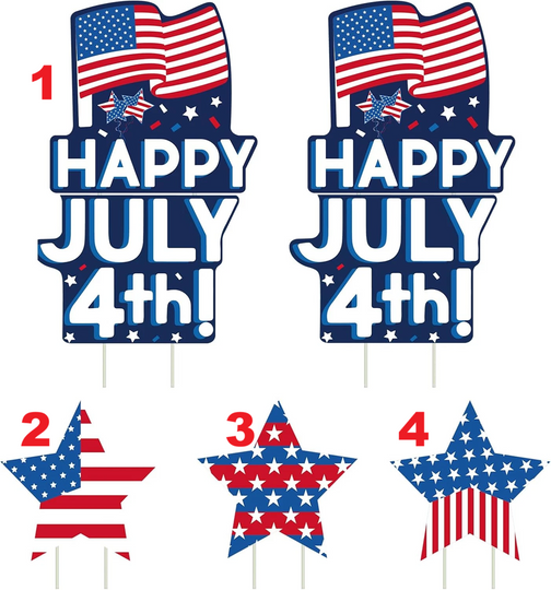 Independence Day Yard Signs - 4th of July Memorial Day Decorations