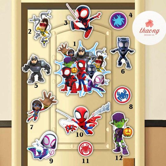 Personalized Spidey & His amazing friends Disney Cruise Line magnet, Spiderman Family Cruise vacation magnet, Stateroom Door Decor