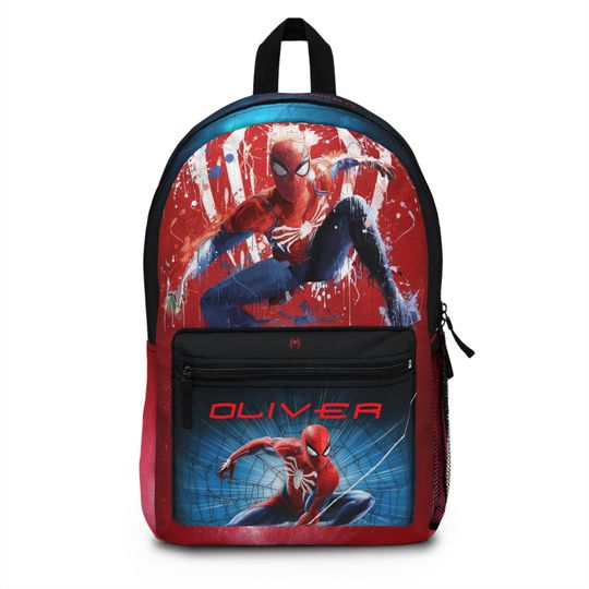 Personalized Spiderman Backpack for Kids  Custom Name, Durable and Lightweight  Perfect for School or Gifts