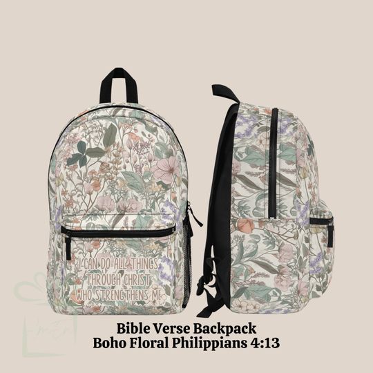Boho Floral Scripture Backpack