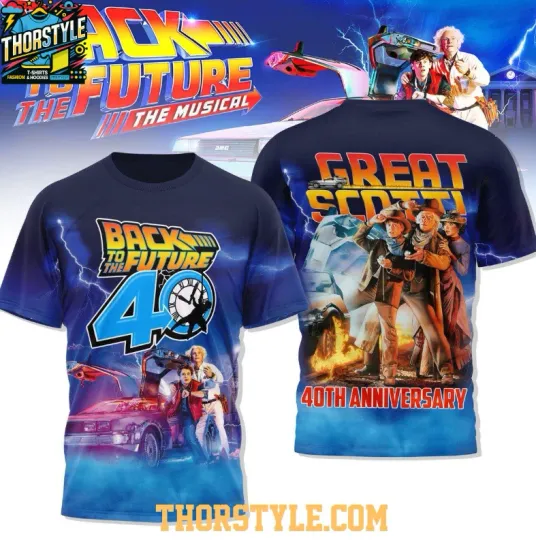 Back To The Future Celebrating 40Th Anniversary 2025 Great Scott 3D T-Shirt