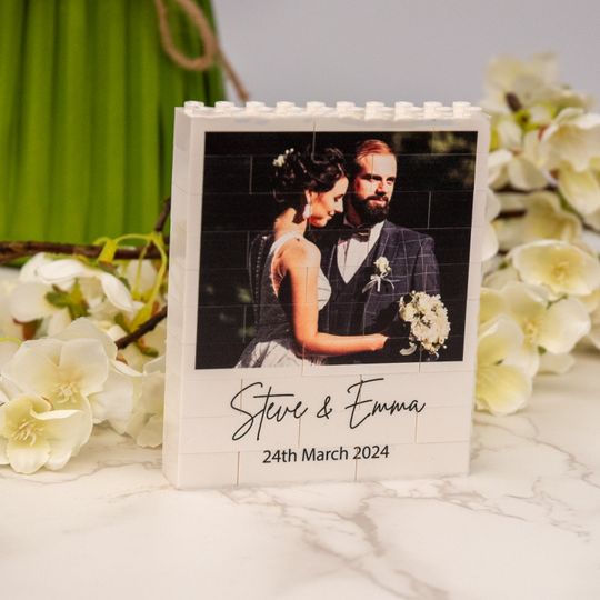 Custom Text & Photo Display Made from Genuine LEGO Bricks