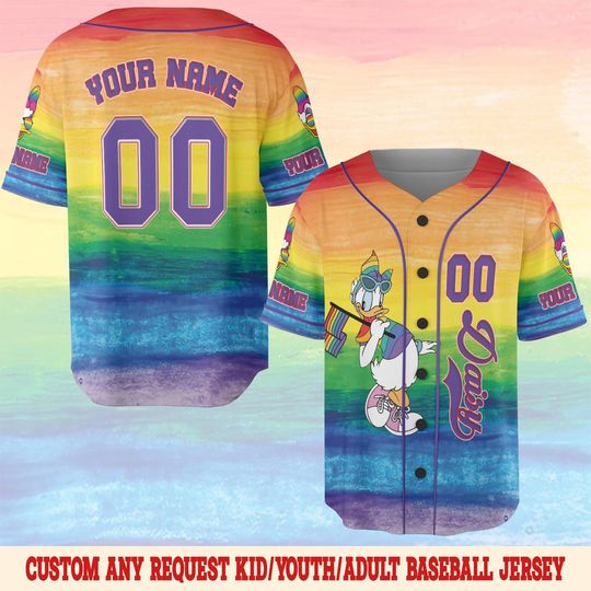 Mickey And Friends LGBT Rainbow Baseball Jersey, Disney Pride Jersey, Gay Lesbian Support Pride Month 2025, WDW Disneyland Trip