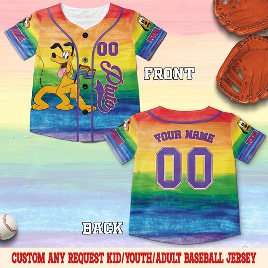 Mickey And Friends LGBT Rainbow Baseball Jersey, Disney Pride Jersey, Gay Lesbian Support Pride Month 2025, WDW Disneyland Trip