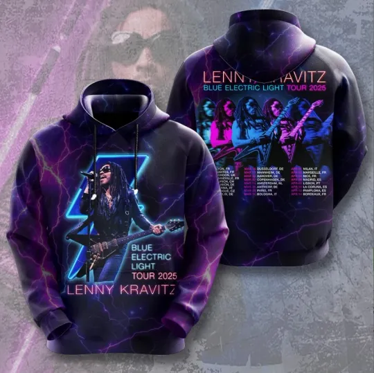 Lenny Kravitz 3D Tour 2025 Hoodie All Sizes