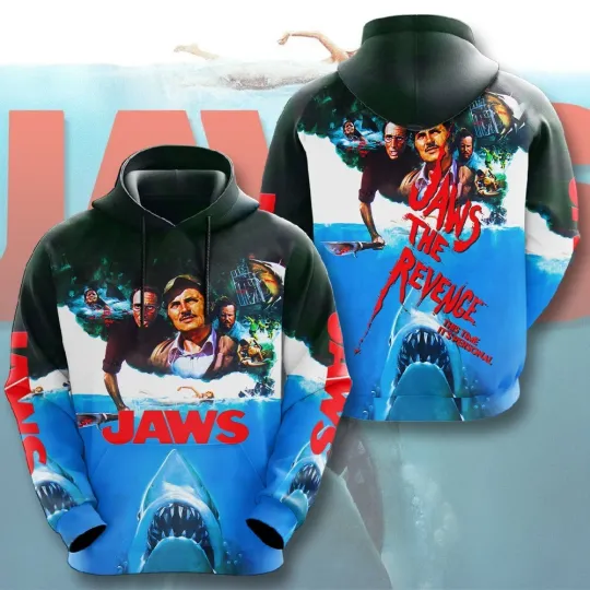 Jaws 3D Hoodie Cool Design All Sizes Available