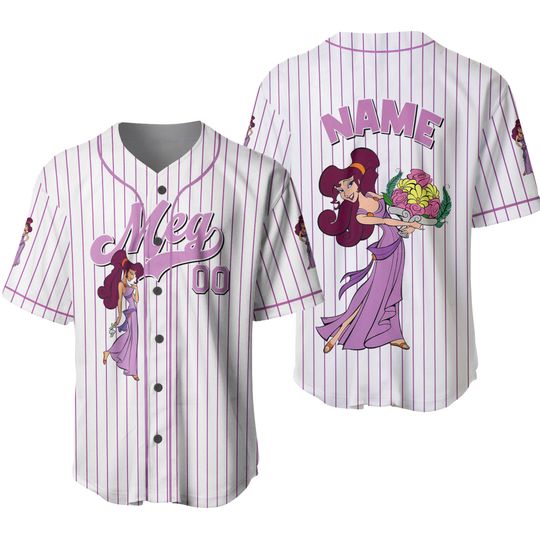 Hercules Meg Jersey Shirt, Disney Hercules Baseball Jersey, Disney Megara Cosplay, Disney Family Shirts, Disney World Shirt