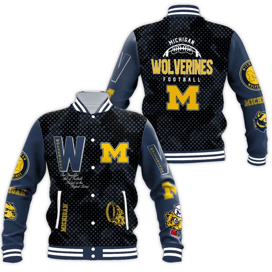 NCAA Michigan Wolverines Football Baseball Jacket