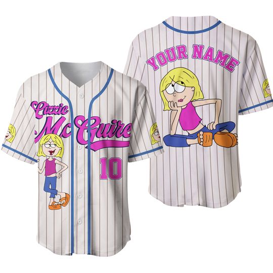 Personalized Lizzie McGuire Baseball Jersey, Custom Disney Lizzie McGuire Jersey, Disney Lover Gift, Disney Baseball Jersey Teams
